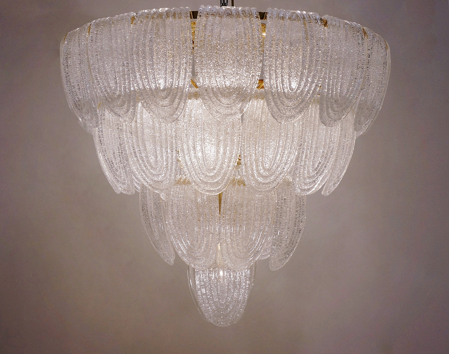 Barovier Toso Style Chandelier Murano Glass Gilt Frame Italian Barovier Toso Style Chandelier Murano Glass Gilt Frame Italian In Contemporary Collection From Roomscape