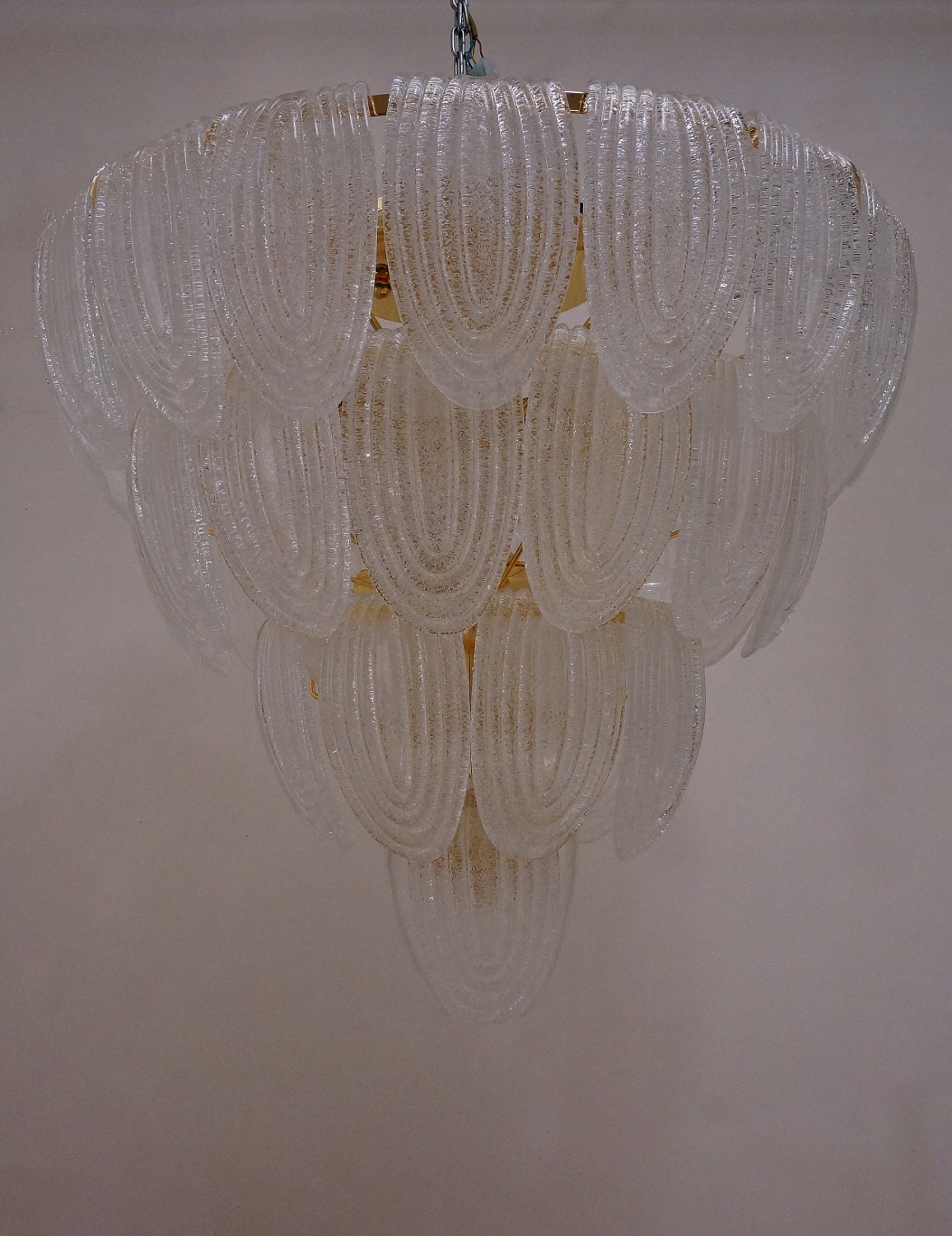 Barovier Toso Style Chandelier Murano Glass Gilt Frame Italian Barovier Toso Style Chandelier Murano Glass Gilt Frame Italian In Contemporary Collection From Roomscape