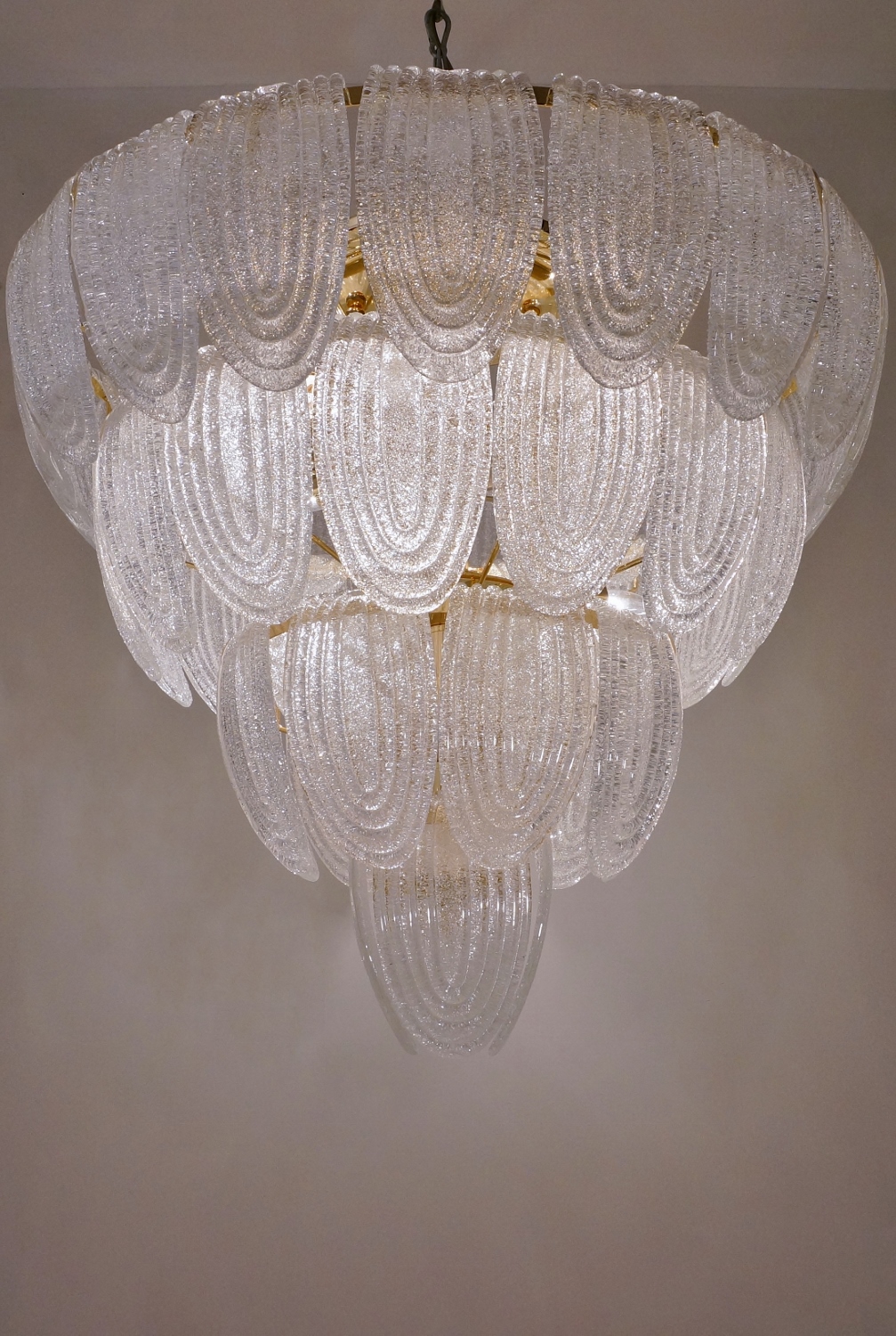Barovier Toso Style Chandelier Murano Glass Gilt Frame Italian Barovier Toso Style Chandelier Murano Glass Gilt Frame Italian In Contemporary Collection From Roomscape