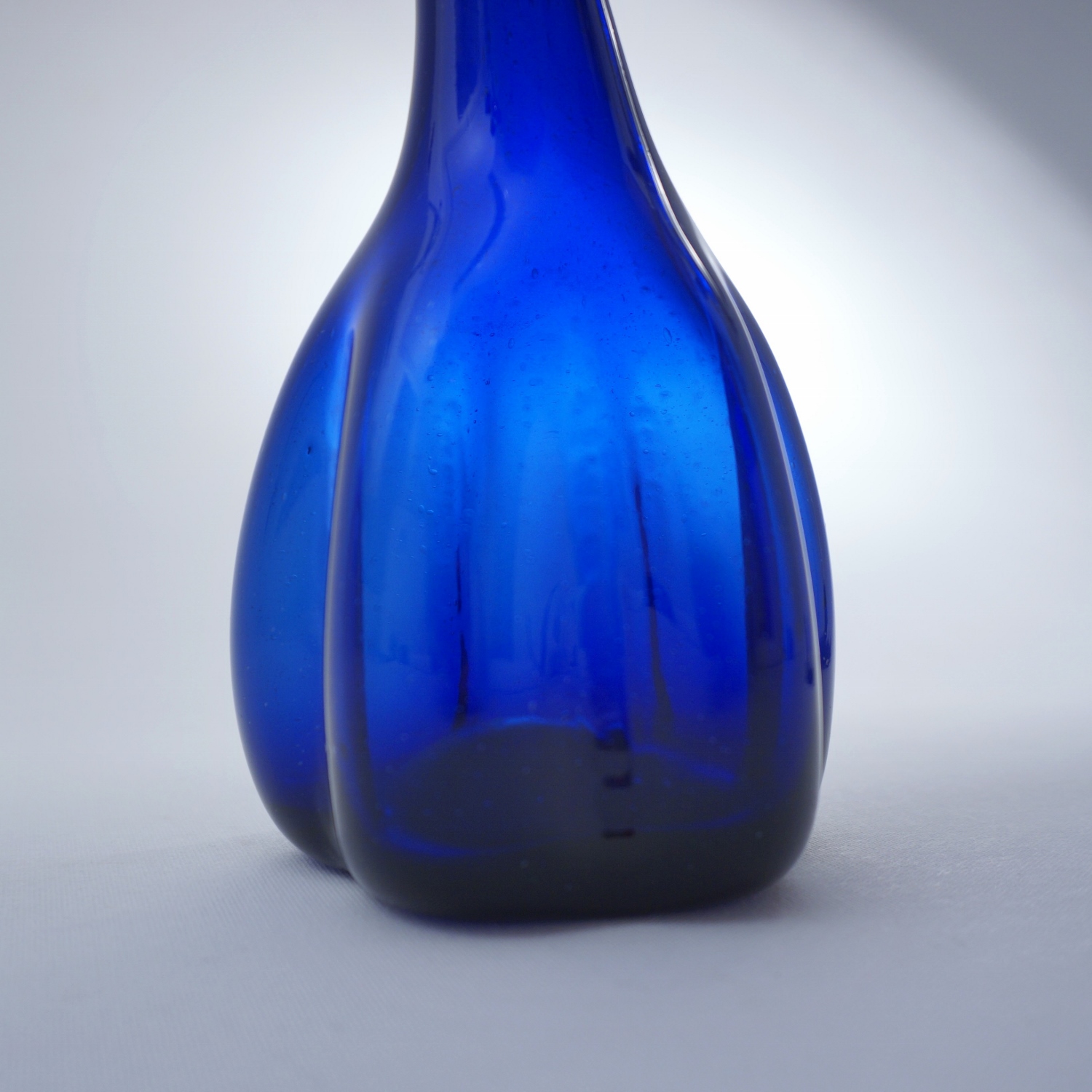 Antique Persian `tear catcher` vase bottle sprinkler, cobalt blue 