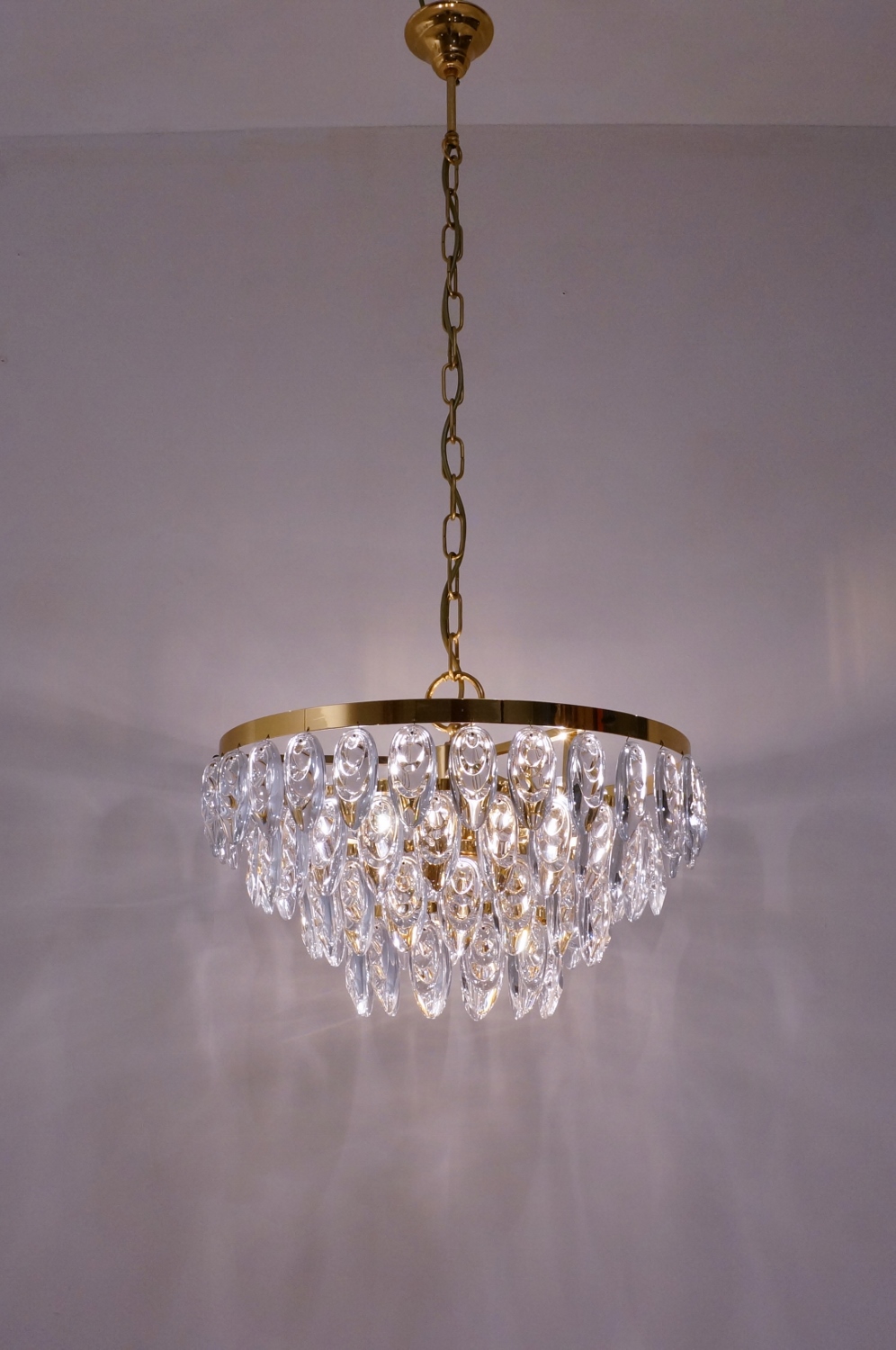 Palwa Chandelier Gilt Brass Optical Crystals 1960 S German In Palwa Chandelier Gilt Brass Optical Crystals 1960 S German In Vintage Chandeliers From Roomscape