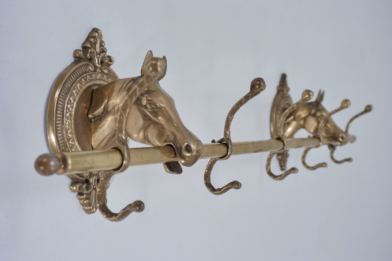 Coat rack brass horses Maison Charles, 1950`s ca, French in  display picture 1