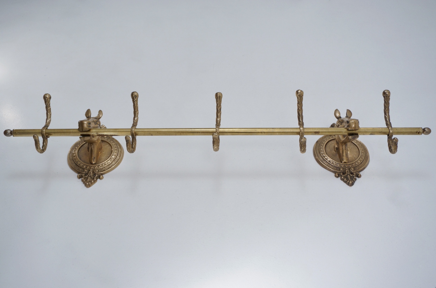 Coat rack brass horses Maison Charles, 1950`s ca, French in  display picture 1