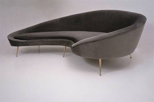 Kidney Shaped Sofa In Velvet Newly Made 1950 S Style Italian Kidney Shaped Sofa In Velvet Newly Made 1950 S Style Italian