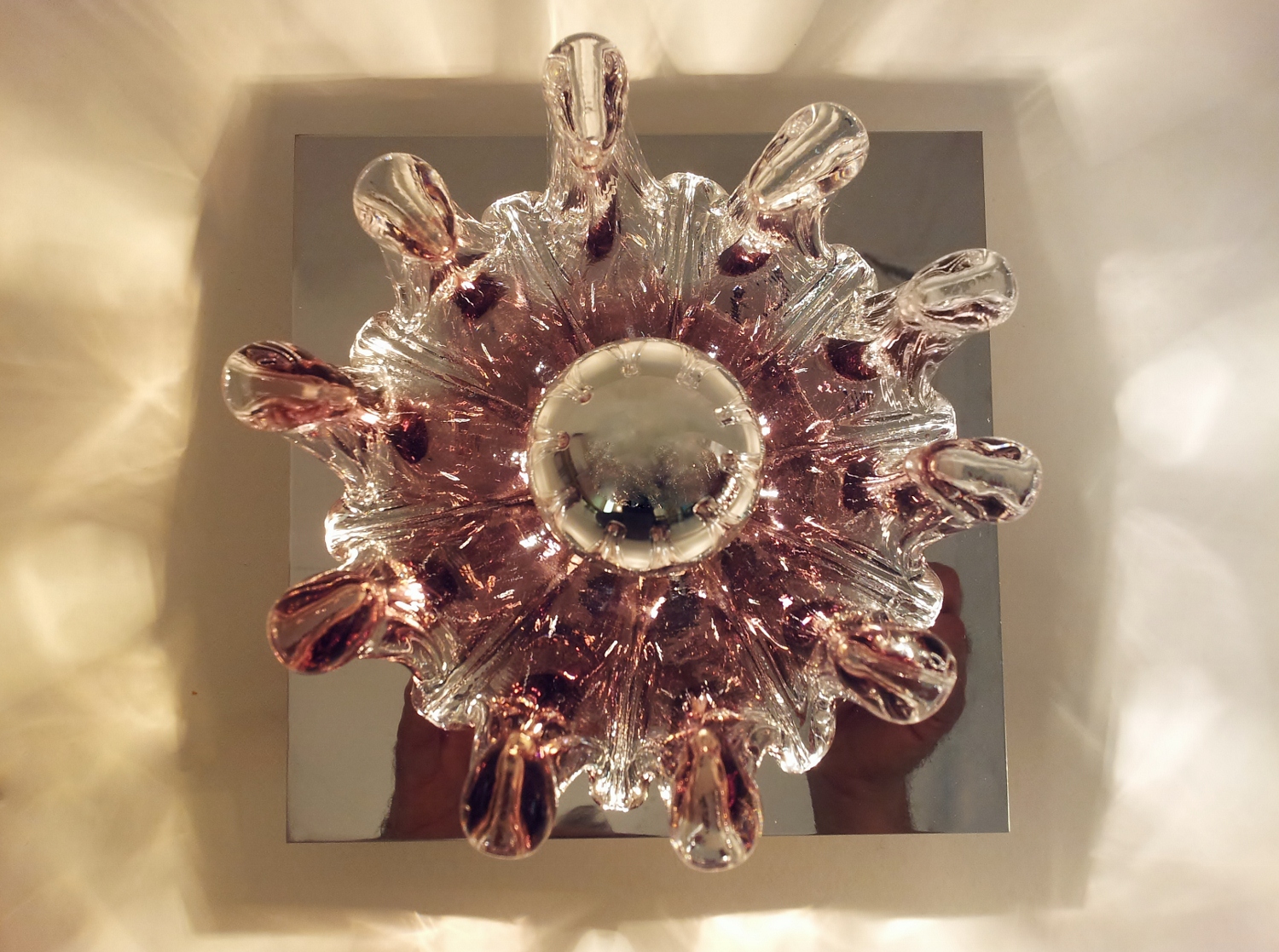 Peill & Putzler pair vintage sculptural purple glass wall lights, 1970`s ca, German in Vintage ...