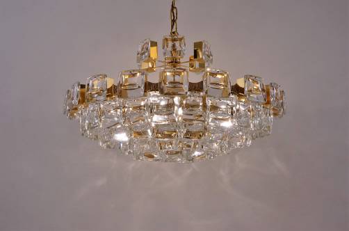 Palwa Chandelier Gold Plate 101 Optical Crystals 1970 S Ca Palwa Chandelier Gold Plate 101 Optical Crystals 1970 S Ca German
